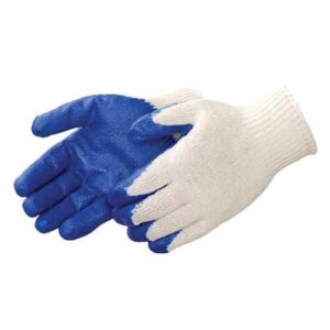 Blue Latex Coated Knit Gloves